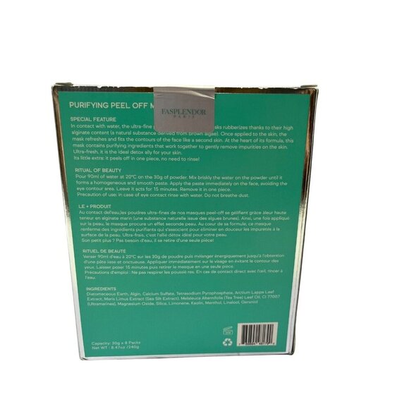 NEW Fasplendor Paris Purifying Peel Off Mask Tea Tree Oil Alginate Extract - Picture 5 of 7